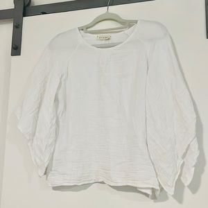 StarkX White Cotton Flowy Blouse SMALL crinkle Beachy